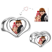 Custom Fingers Heart Photo Charm S925 Silver - Coolpeacock