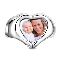 Custom Fingers Heart Photo Charm S925 Silver - Coolpeacock