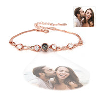 Custom Flower Photo Projection Bracelet 925 Sterling Silver - Coolpeacock