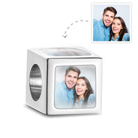 Custom Four - Sided Photo Charm Square Copper Charm Creative Gift for Women - Coolpeacock