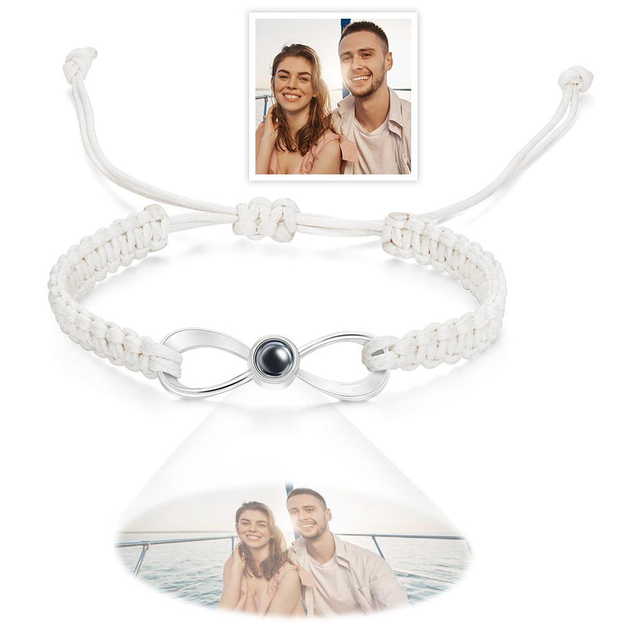 Custom Infinity Projection Photo Bracelet Couple Jewelry - Coolpeacock