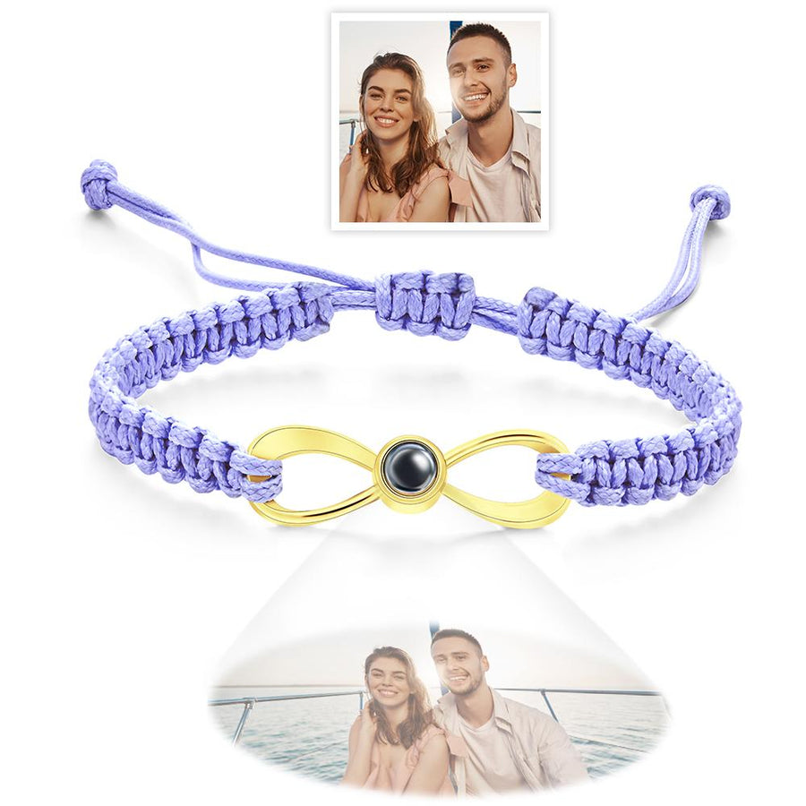 Custom Infinity Projection Photo Bracelet Couple Jewelry - Coolpeacock