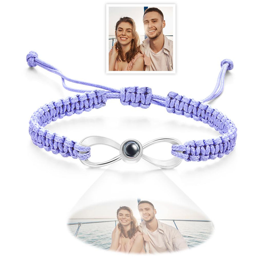 Custom Infinity Projection Photo Bracelet Couple Jewelry - Coolpeacock