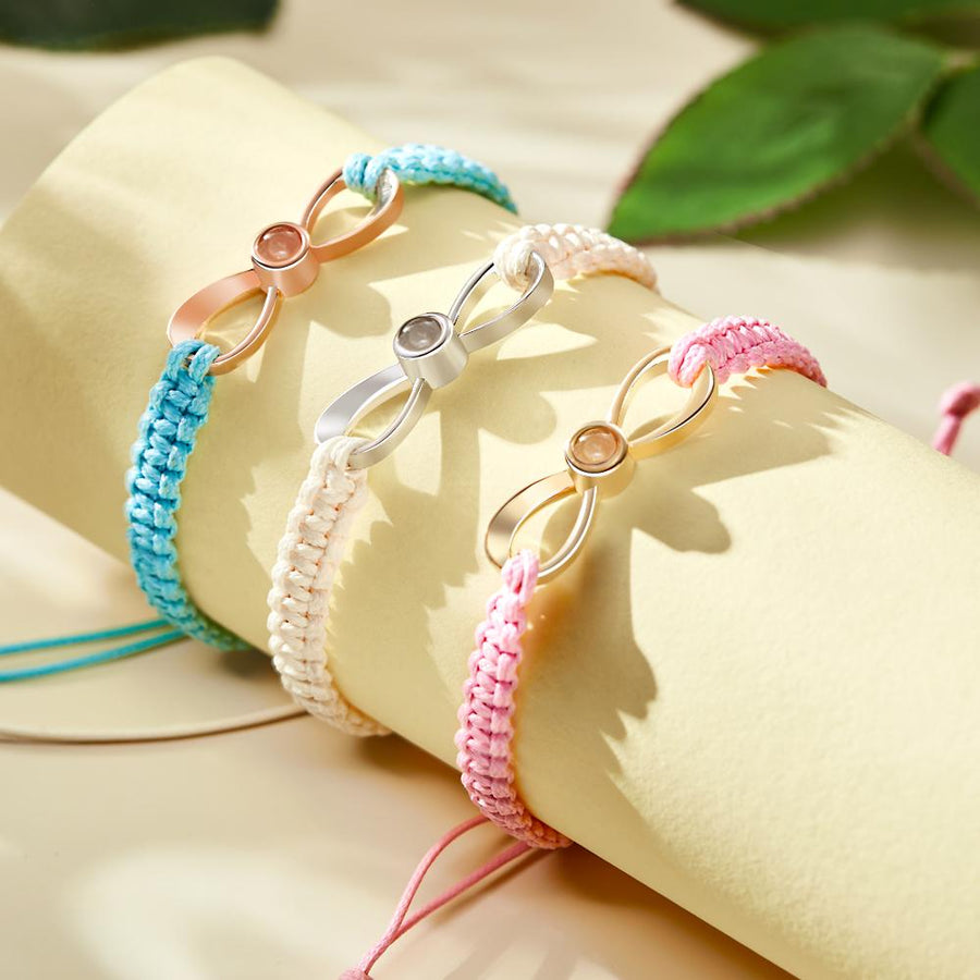 Custom Infinity Projection Photo Bracelet Couple Jewelry - Coolpeacock