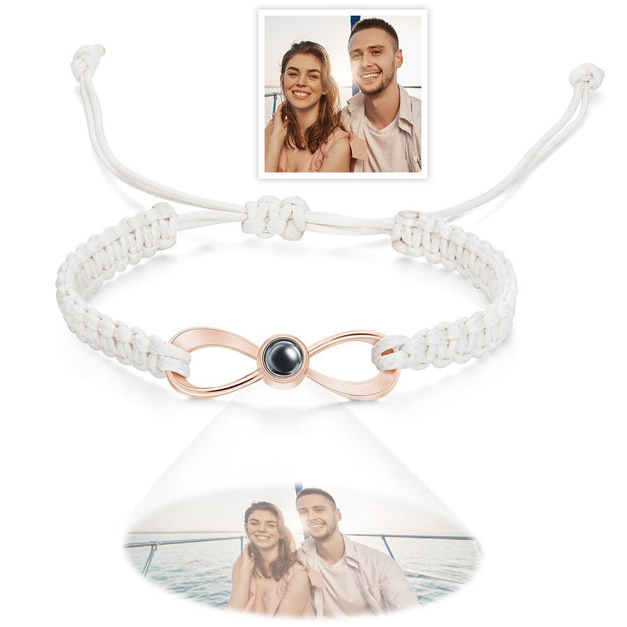 Custom Infinity Projection Photo Bracelet Couple Jewelry - Coolpeacock