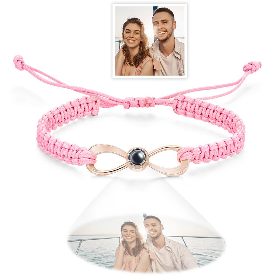 Custom Infinity Projection Photo Bracelet Couple Jewelry - Coolpeacock