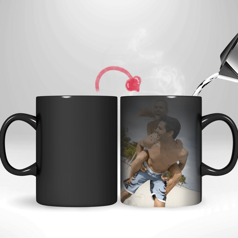 Custom Magic Photo Mug Color Changing Coffee Mug With 2 same Photos - Coolpeacock