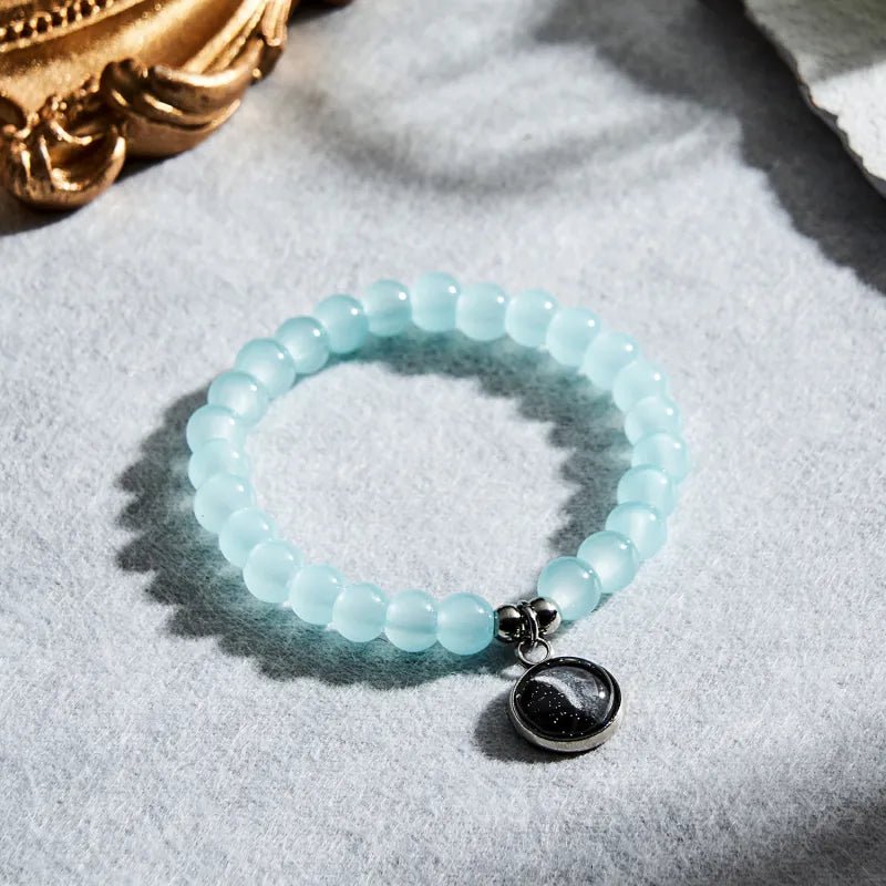 Custom Moon Phase Beads Bracelet Luminous Bracelet Gift for Her - Coolpeacock