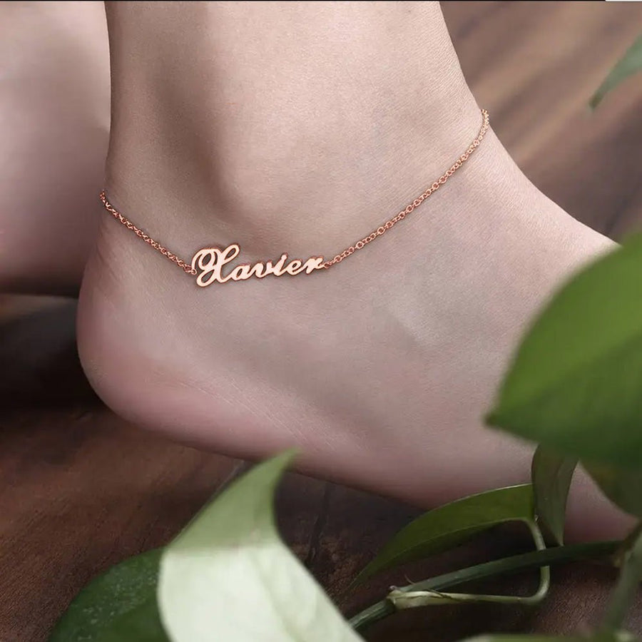 Custom Name Anklet Stainless Steel Anklet Silver Anklet - Coolpeacock