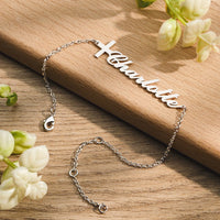Custom Name Cross Bracelet | Personalized Jewelry for Unique Style - Coolpeacock