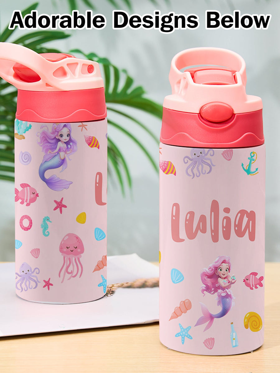 Custom Name Mermaid Stainless Steel Water Cup Children's Day Gift for Kids - Coolpeacock