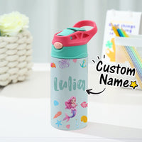 Custom Name Mermaid Stainless Steel Water Cup Children's Day Gift for Kids - Coolpeacock