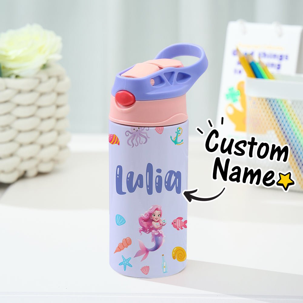 Custom Name Mermaid Stainless Steel Water Cup Children's Day Gift for Kids - Coolpeacock