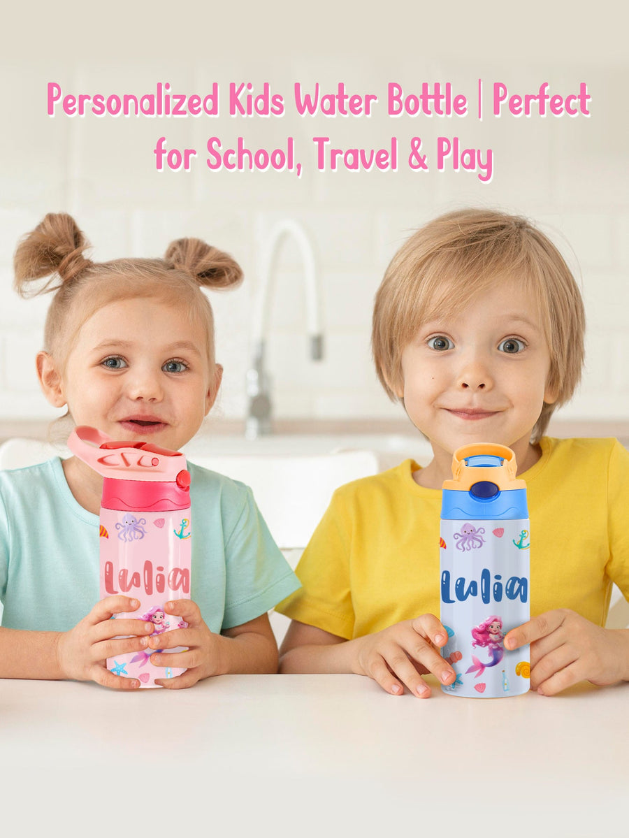 Custom Name Mermaid Stainless Steel Water Cup Children's Day Gift for Kids - Coolpeacock