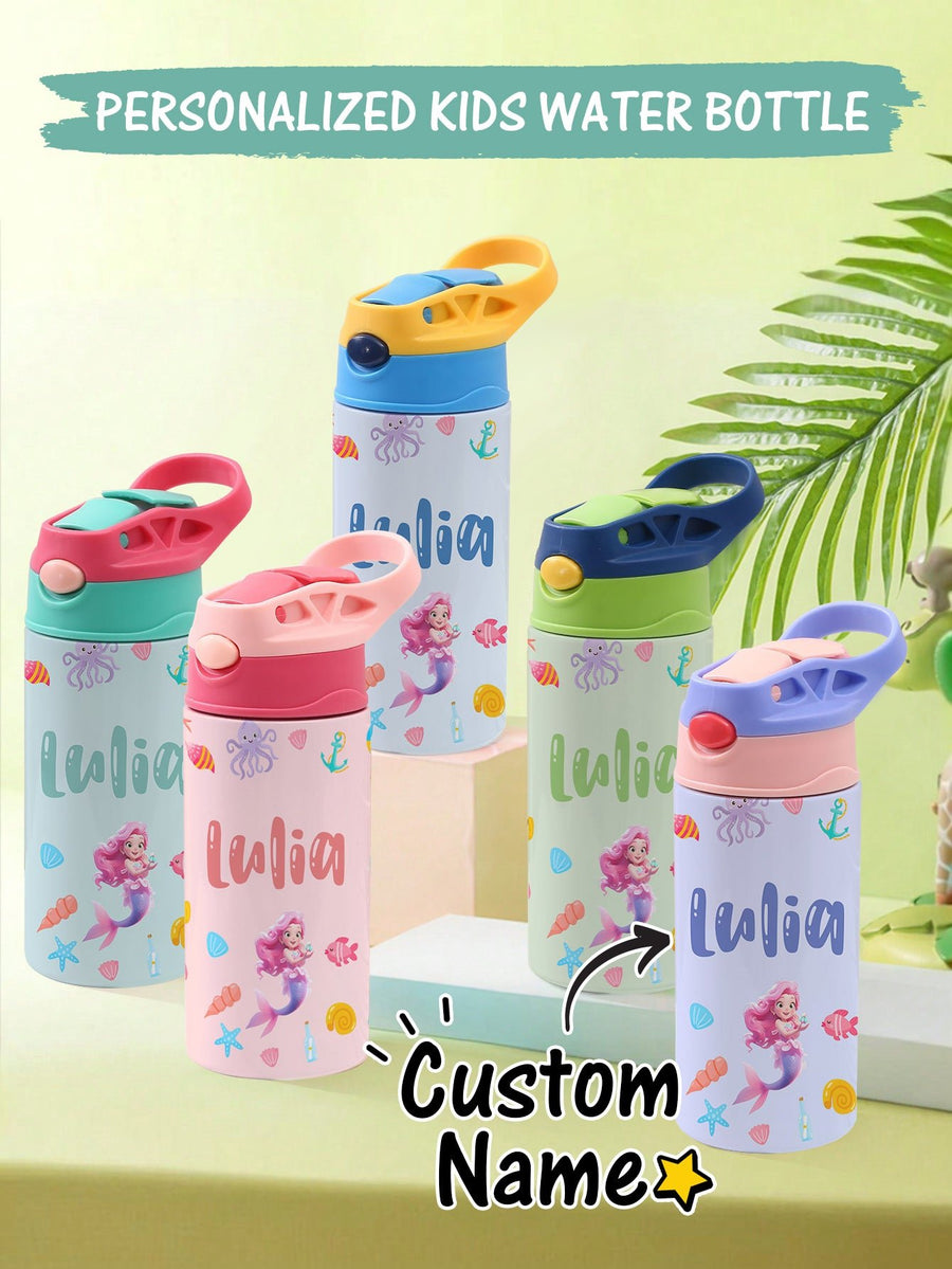 Custom Name Mermaid Stainless Steel Water Cup Children's Day Gift for Kids - Coolpeacock