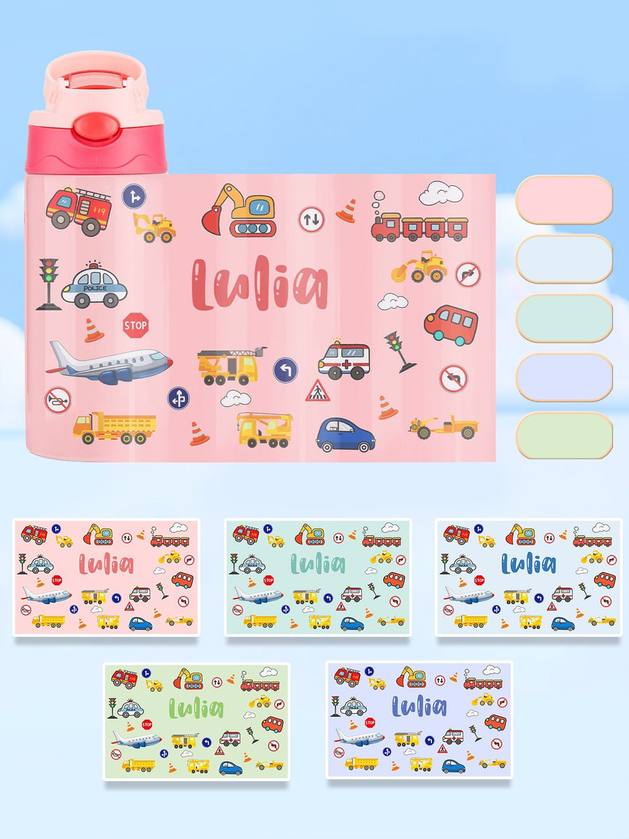 Custom Name Tractor Stainless Steel Water Cup Children's Day Gift for Kids - Coolpeacock