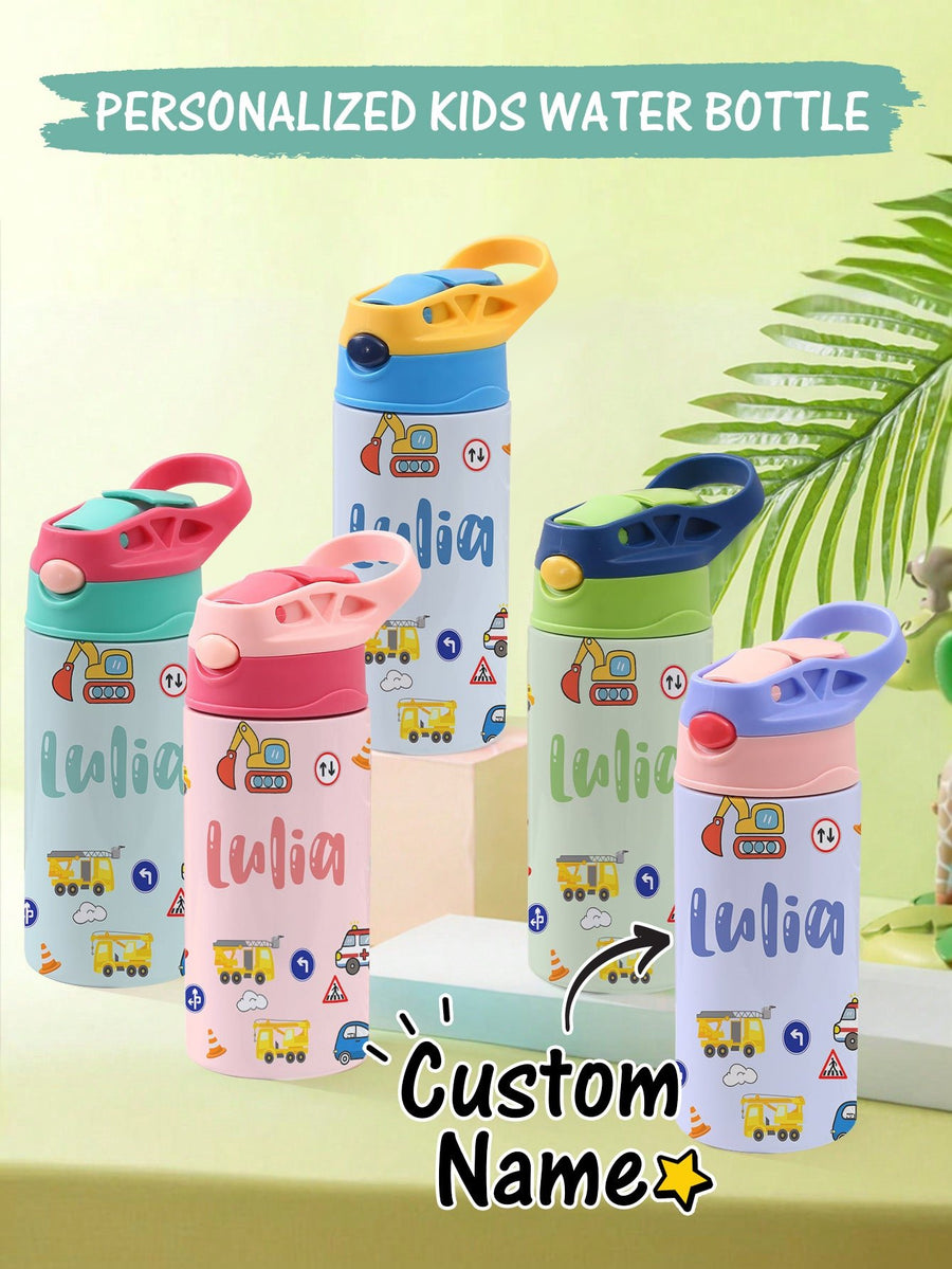 Custom Name Tractor Stainless Steel Water Cup Children's Day Gift for Kids - Coolpeacock