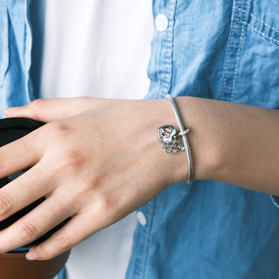 Custom Photo Charm Delicate Heart Creative Gifts for Family - Coolpeacock