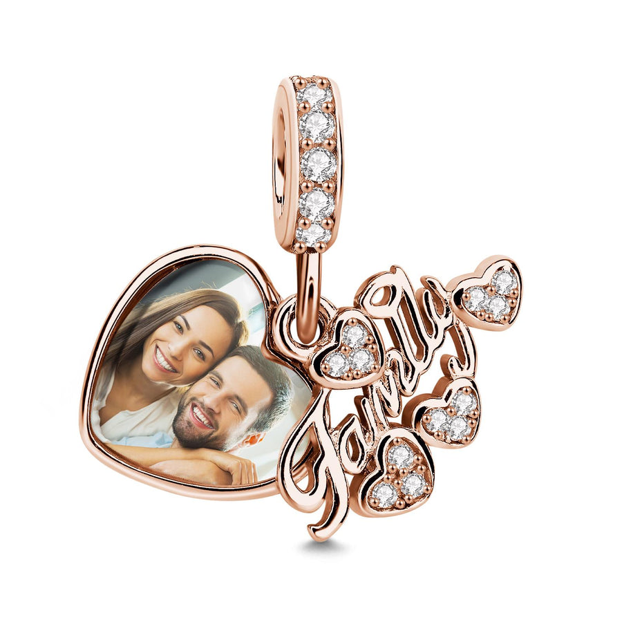 Custom Photo Charm Delicate Heart Creative Gifts for Family - Coolpeacock