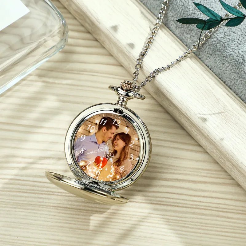 Custom Photo Pocket Watch Personalised Engravable Pocket Watchs Gift - Coolpeacock