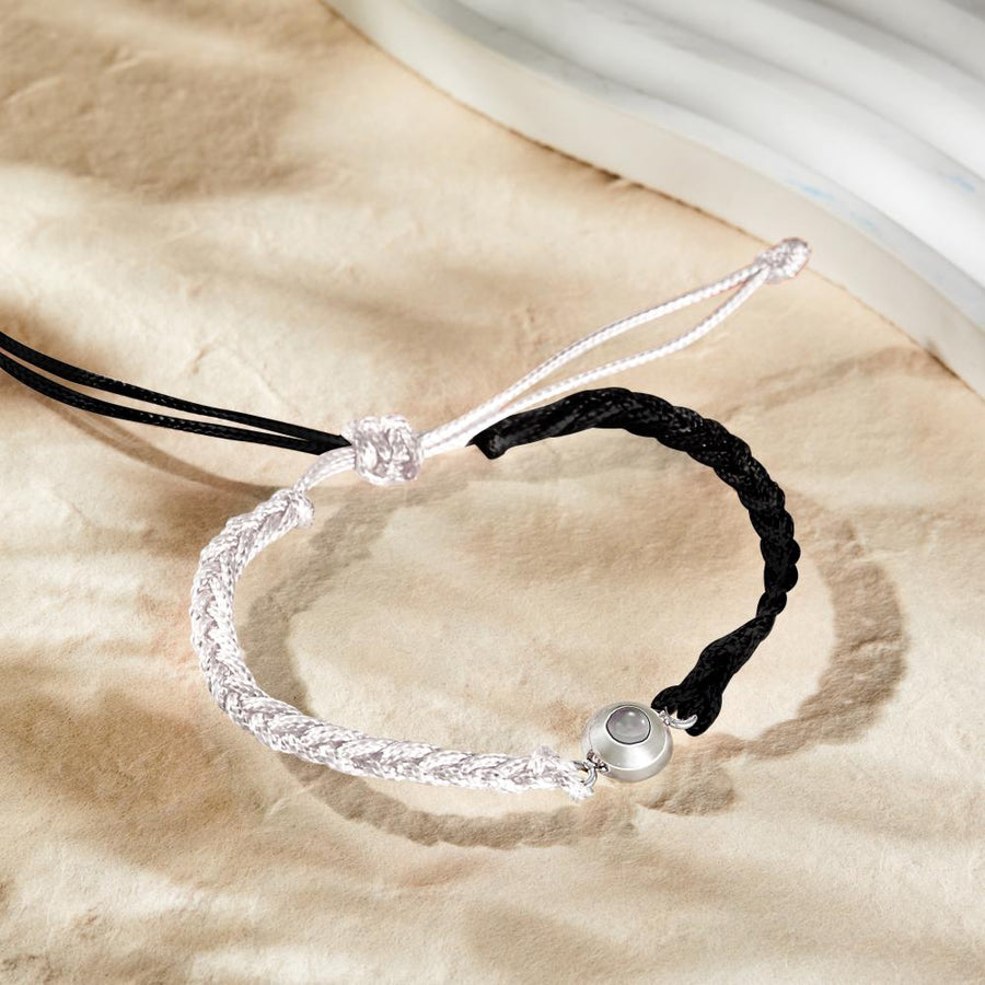 Custom Photo Projection Bracelet Black and White Colorblock Bracelet Creative Gift - Coolpeacock