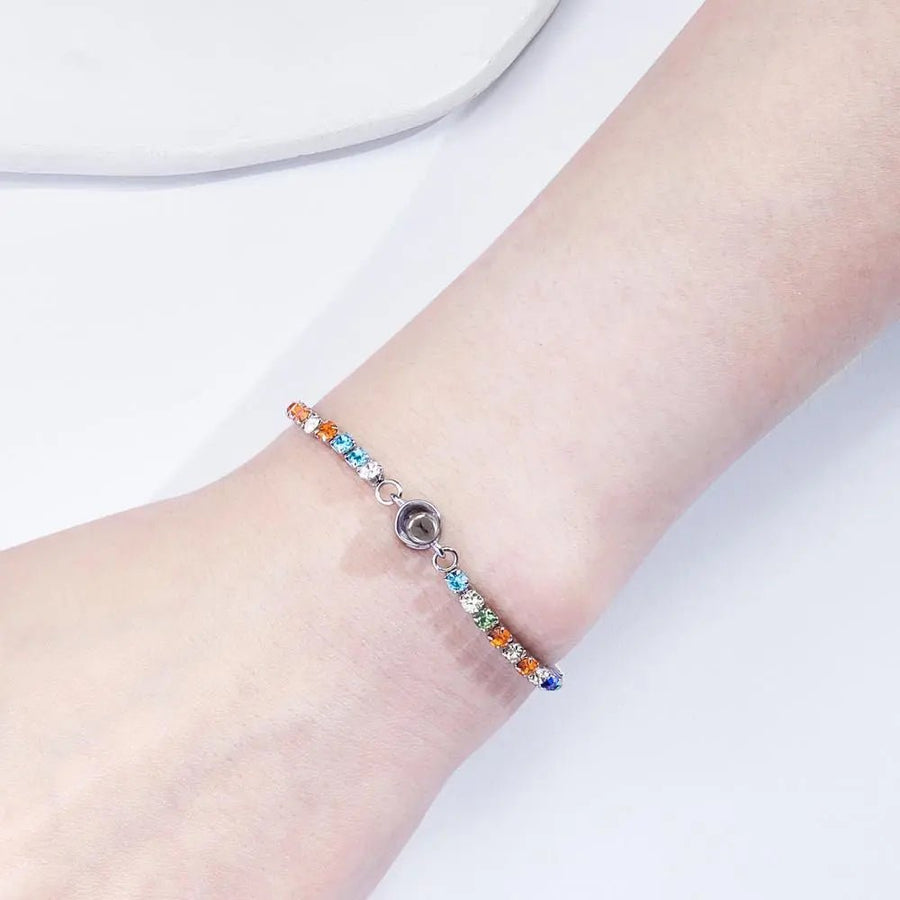 Custom Photo Projection Bracelet Fashionable All Diamonds Bracelet Gifts For Her - Coolpeacock
