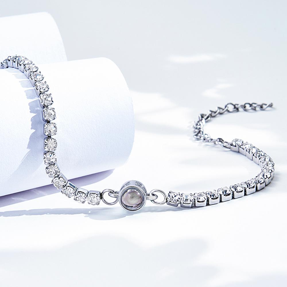 Custom Photo Projection Bracelet Fashionable All Diamonds Bracelet Gifts For Her - Coolpeacock