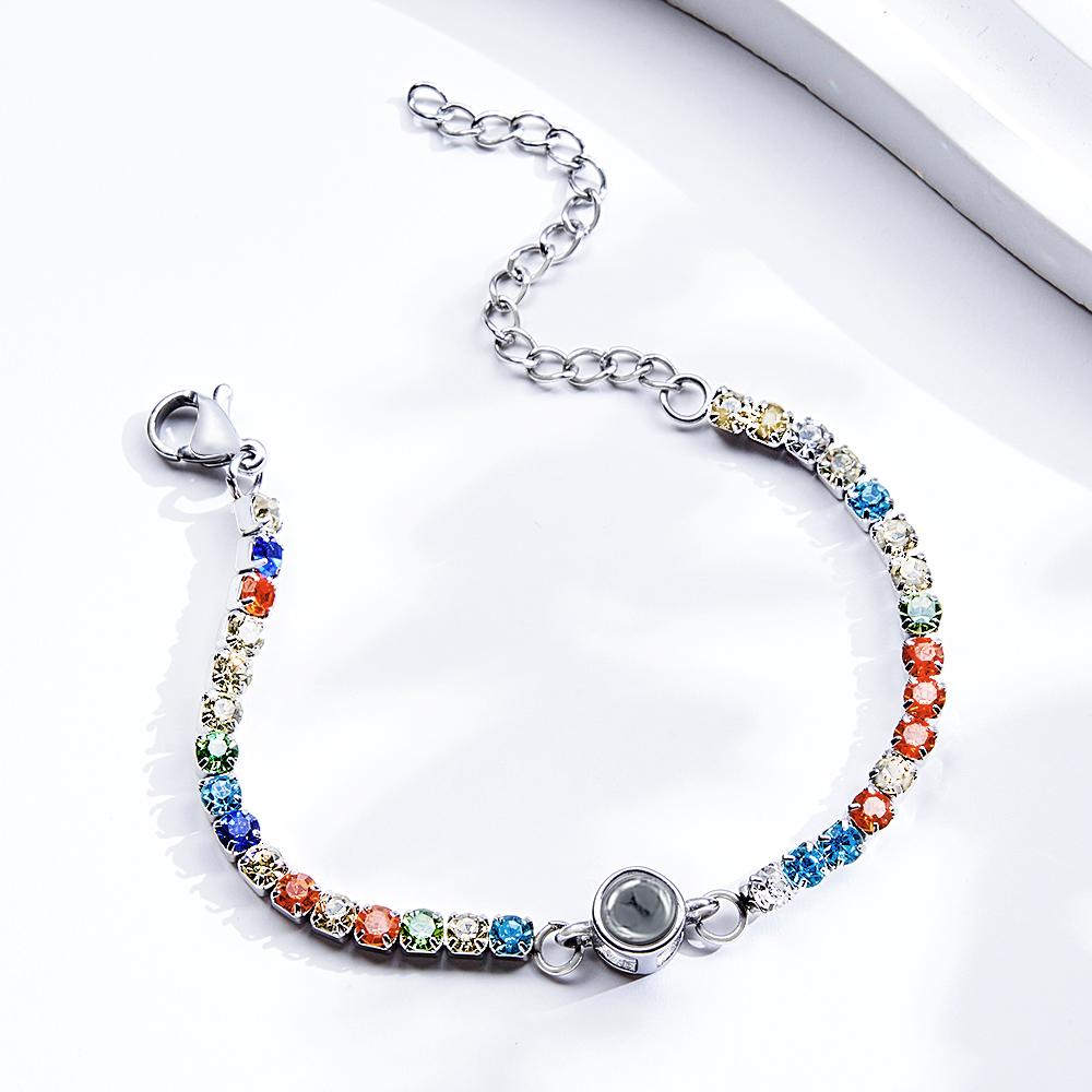 Custom Photo Projection Bracelet Fashionable All Diamonds Bracelet Gifts For Her - Coolpeacock