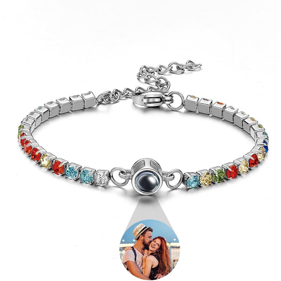 Custom Photo Projection Bracelet Fashionable All Diamonds Bracelet Gifts For Her - Coolpeacock