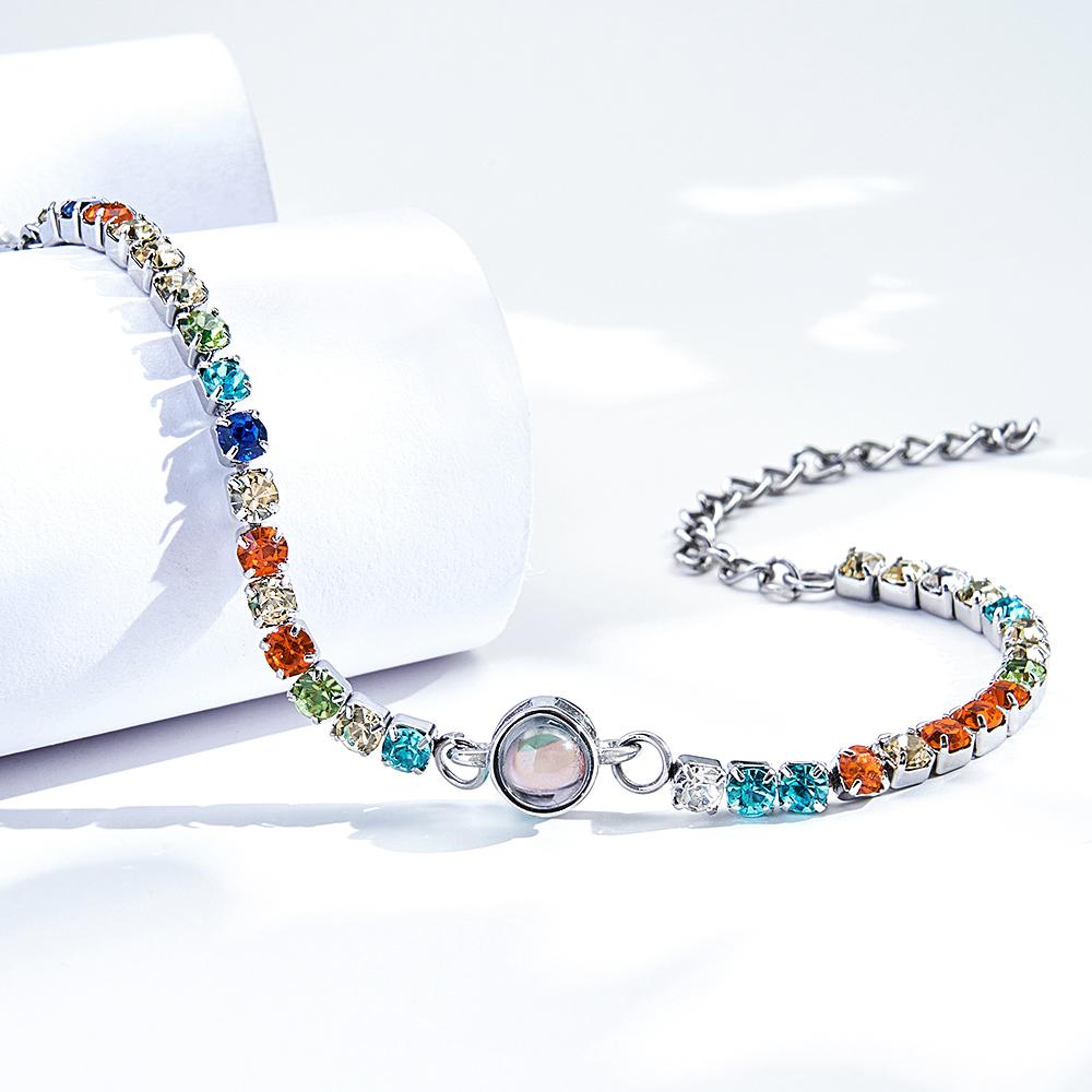 Custom Photo Projection Bracelet Fashionable All Diamonds Bracelet Gifts For Her - Coolpeacock