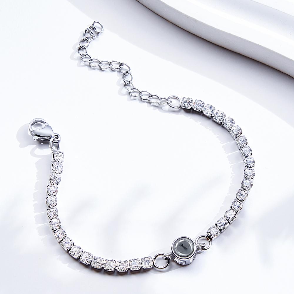 Custom Photo Projection Bracelet Fashionable All Diamonds Bracelet Gifts For Her - Coolpeacock