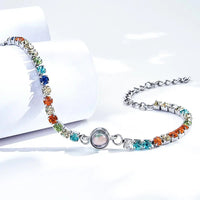 Custom Photo Projection Bracelet Fashionable All Diamonds Bracelet Gifts For Her - Coolpeacock