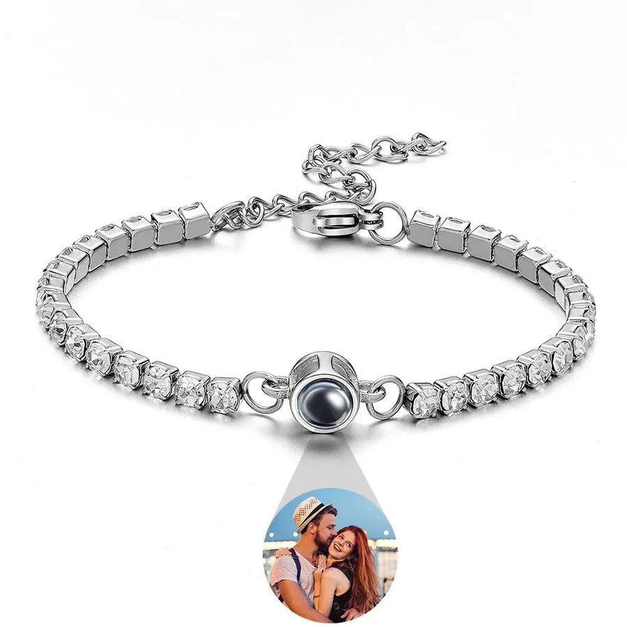 Custom Photo Projection Bracelet Fashionable All Diamonds Bracelet Gifts For Her - Coolpeacock