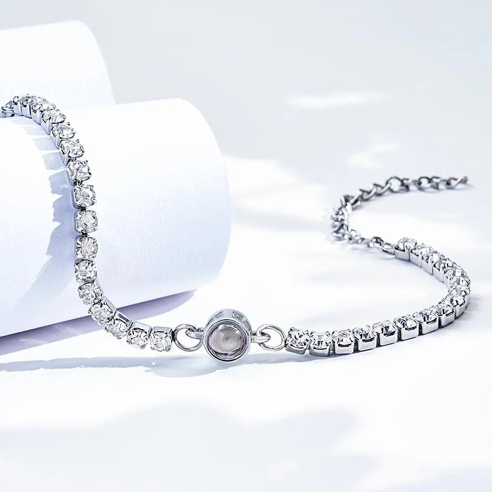 Custom Photo Projection Bracelet Fashionable All Diamonds Bracelet Gifts For Her - Coolpeacock