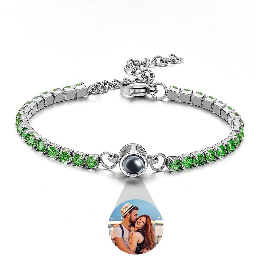Custom Photo Projection Bracelet Fashionable All Diamonds Bracelet Gifts For Her - Coolpeacock