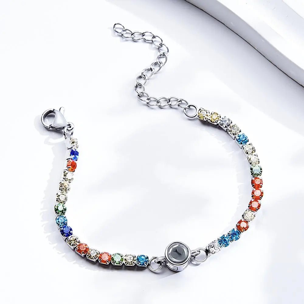 Custom Photo Projection Bracelet Fashionable All Diamonds Bracelet Gifts For Her - Coolpeacock