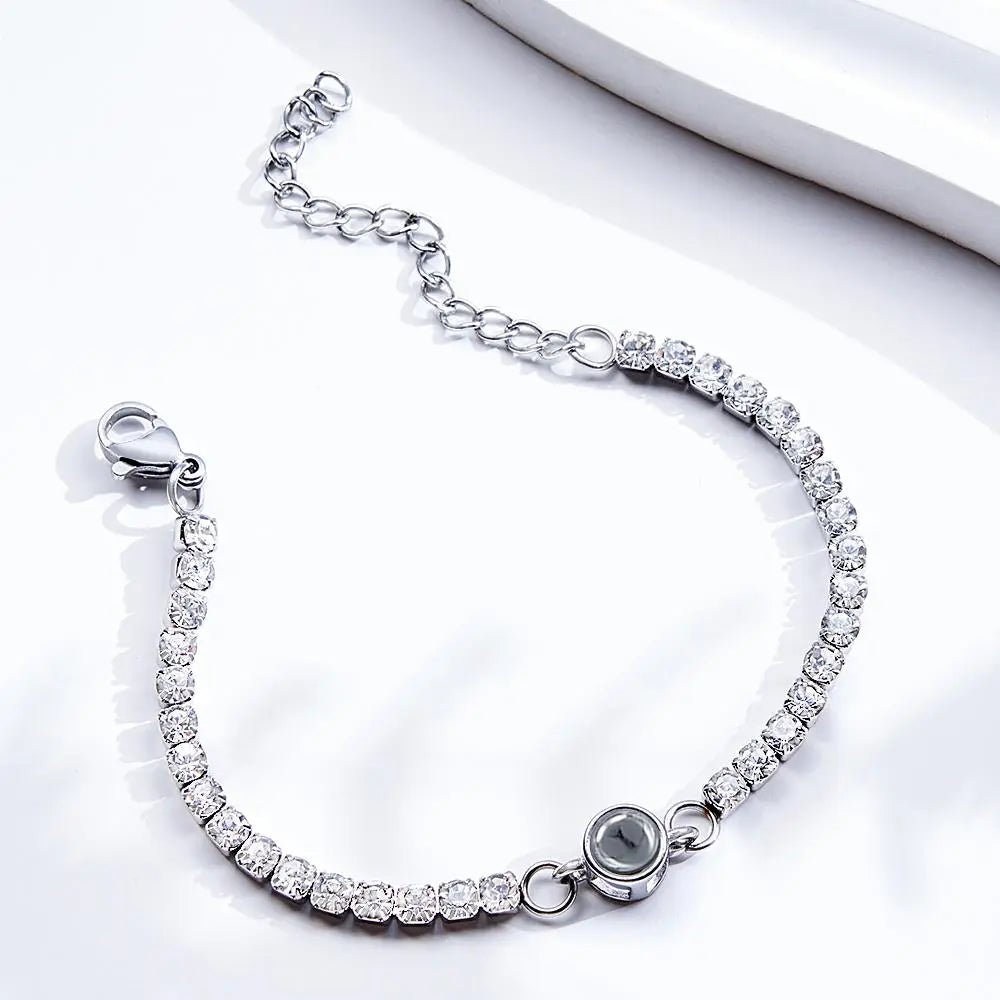 Custom Photo Projection Bracelet Fashionable All Diamonds Bracelet Gifts For Her - Coolpeacock