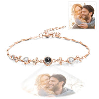 Custom Photo Projection Bracelet Four - leaf Clover Projection Bracelet Gift for Women - Coolpeacock