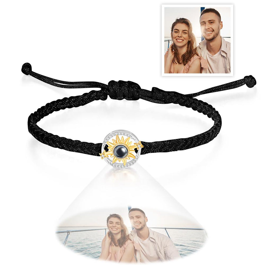 Custom Photo Projection Bracelet Sun Flower Fashion Couple Gifts - Coolpeacock