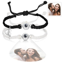 Custom Photo Projection Bracelet Woven Magnetic Bracelet Anniversary Gift - Coolpeacock