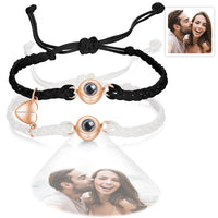 Custom Photo Projection Bracelet Woven Magnetic Bracelet Anniversary Gift - Coolpeacock