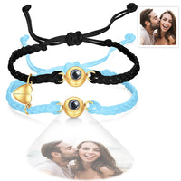 Custom Photo Projection Bracelet Woven Magnetic Bracelet Anniversary Gift - Coolpeacock
