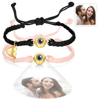 Custom Photo Projection Bracelet Woven Magnetic Bracelet Anniversary Gift - Coolpeacock