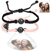 Custom Photo Projection Bracelet Woven Magnetic Bracelet Anniversary Gift - Coolpeacock
