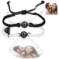 Custom Photo Projection Bracelet Woven Magnetic Bracelet Anniversary Gift - Coolpeacock