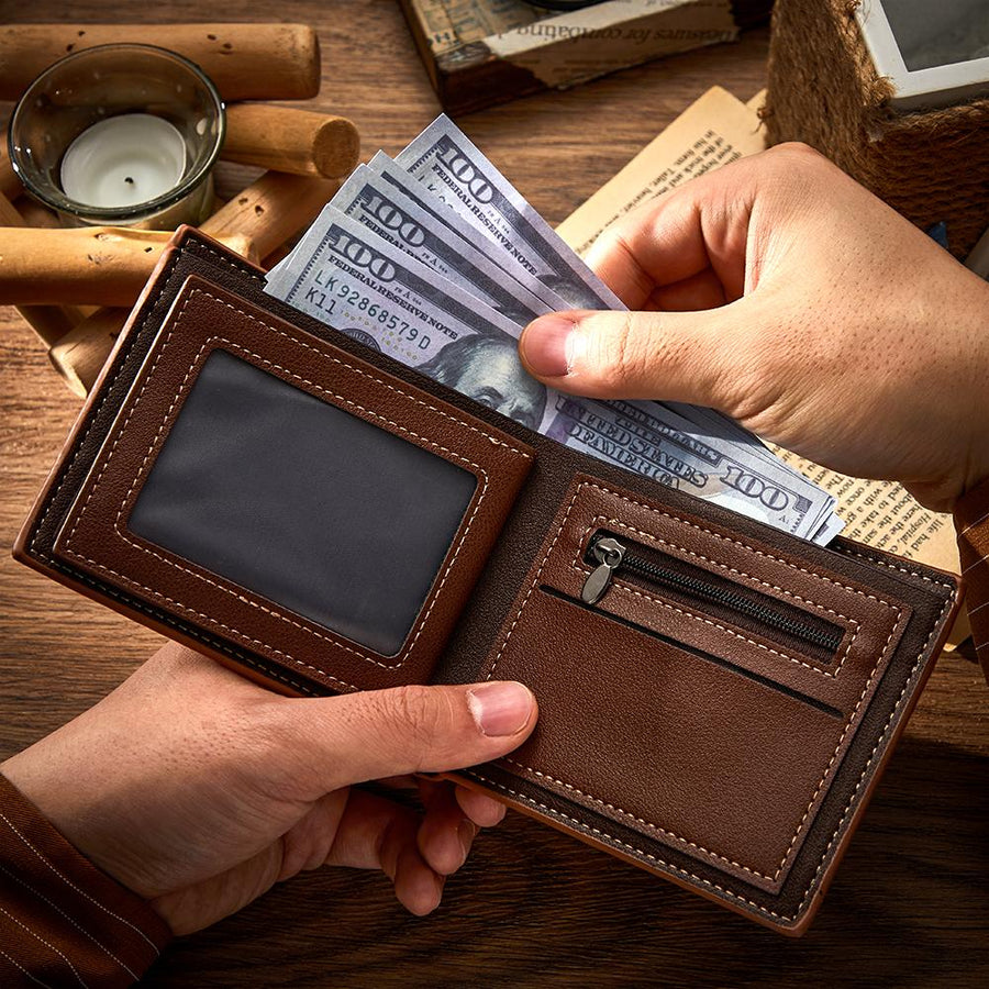 Custom Photo Wallet Bronzing Simplicity Men's Gifts - Coolpeacock