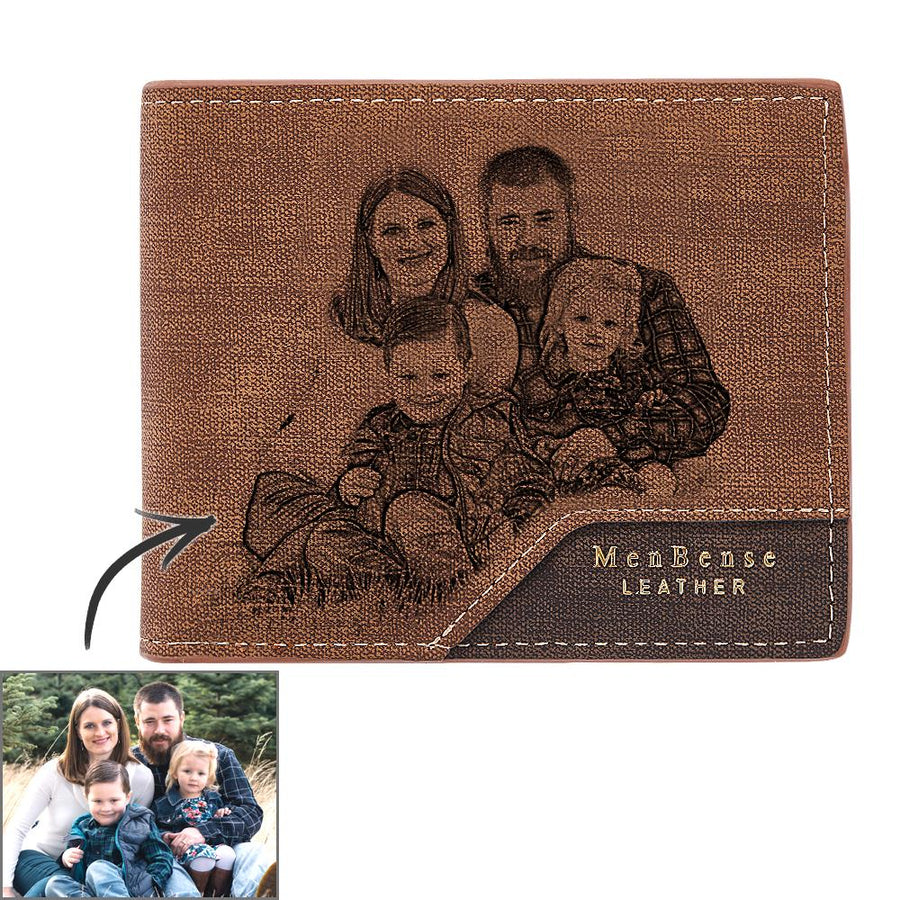 Custom Photo Wallet Bronzing Simplicity Men's Gifts - Coolpeacock