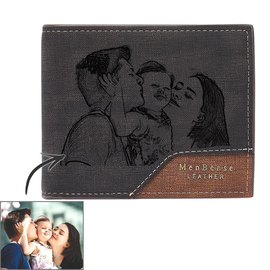 Custom Photo Wallet Bronzing Simplicity Men's Gifts - Coolpeacock