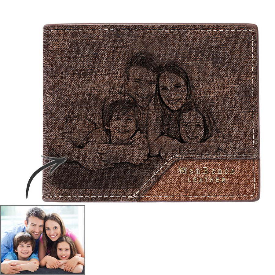 Custom Photo Wallet Bronzing Simplicity Men's Wallet Gifts For Dad - Coolpeacock