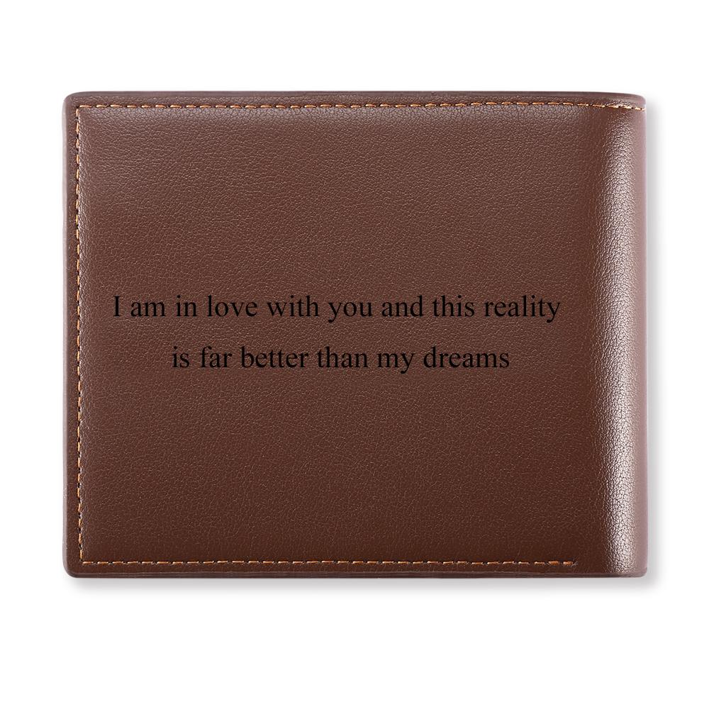 Custom Photo Wallet Men's Bifold GreyWallet for Dad - Coolpeacock
